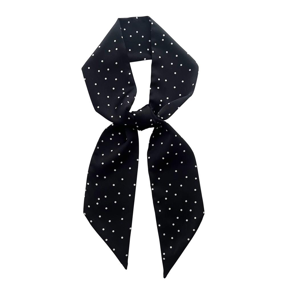 Thin And Narrow Polka Dot Silk Scarf, Small Long Headband, Tied Bag, Women'S Spring And Summer Thin Style With Suit Shirt, Foreign Style Scarf.