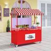 Wrought Iron Mobile Food Cart with Disassemblable Display Rack for Night Market or Flower Stall.