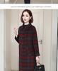 Women's Red Plaid Wool Coat - Korean Style, Autumn/Winter 2025, Double-Sided for Middle-Aged and Elderly