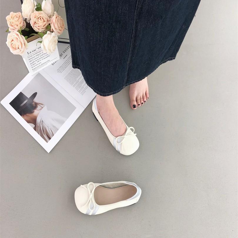 Flat-bottomed French Evening Breeze Bow Mary Jane Single Shoes Women's 2025 New Soft-soled Beanie Shoes