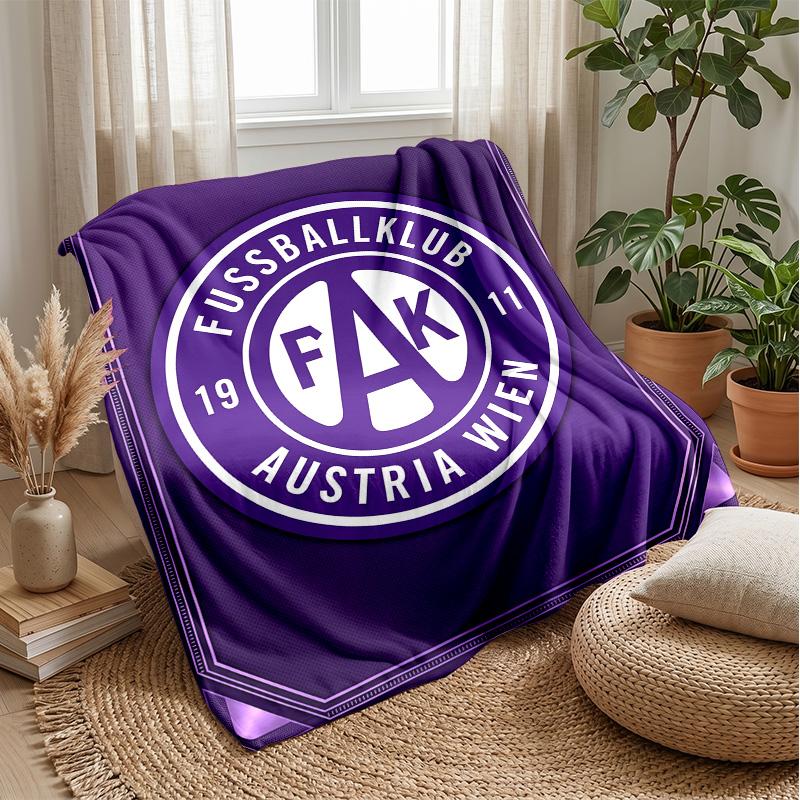 Austria Wien FC Weiche Flanell-Fleece-Decke Leicht Gemütlich Warm Überwurfdecke für Sofa Bett Heimdekoration