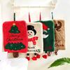 Coral Fleece Merry Christmas Hand Towel Cartoon Snowman Water-absorbent Santa Claus Kitchen Towel No Shedding Quick-drying