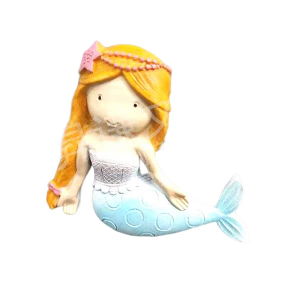 Creative Personality Design Mermaid Multicolor Optional Resin Refrigerator Sticker Home Kitchen Post-it Message Board Gift