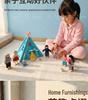 Plaid Handmade Fabric & Wood Grid Doll Figurines – Cute Mini Ornaments for Playhouse Decor
