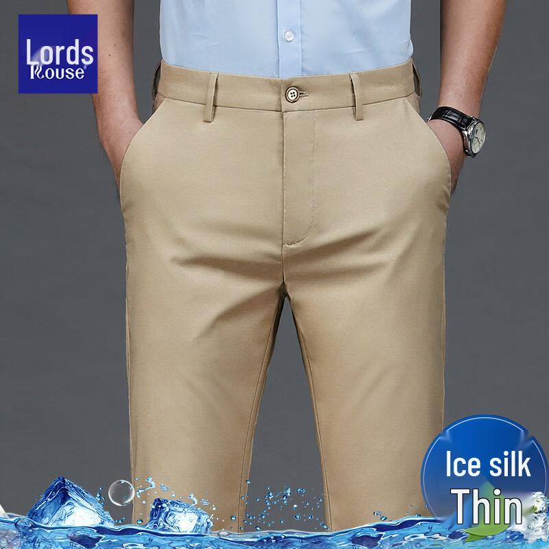 Luoz Men s Business Casual Straight-Leg Cool-Feel Dress Pants 42