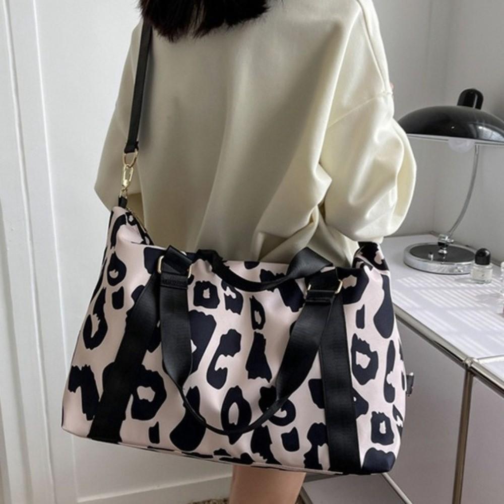 Large Capacity Gym Bag Leopard Print Shoulder Bag Spacious Handbag  Fitness Sports