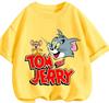 Cute Kawaii Tom And Jerry Crew Neck T Shirt Summer Casual Street Style Daily Outfit Kids Aged 3 To 14