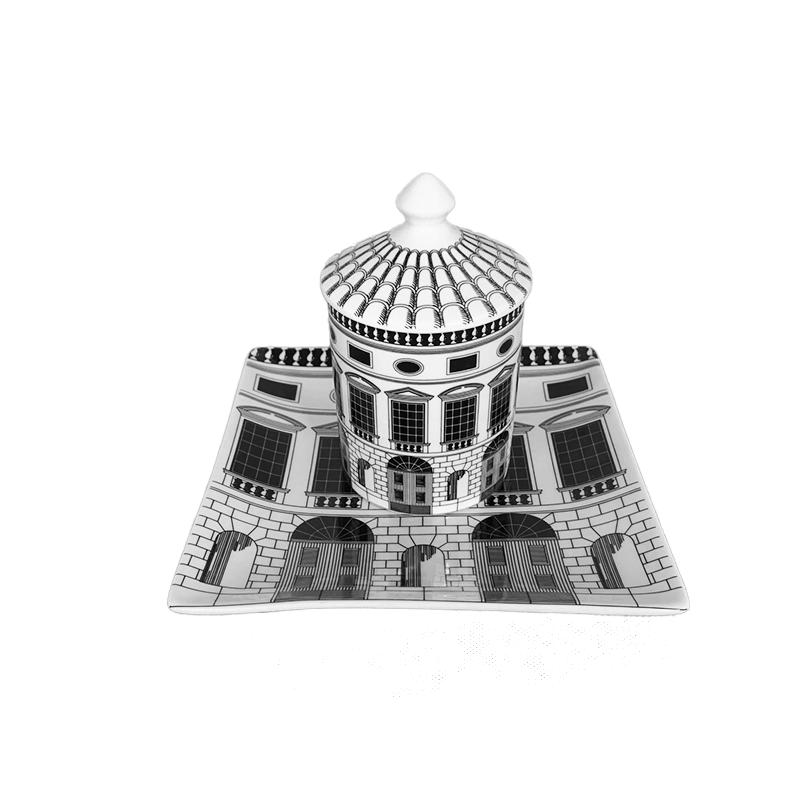 Architectural Style Storage Jar Candy Box Aromatherapy Candlestick Jar Desktop Jewelry Cosmetic Storage Jar Cotton Swab Bottle