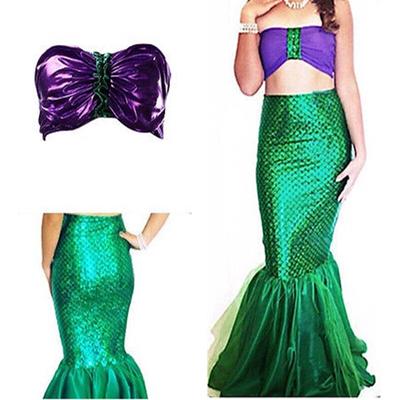 Damen Kostüm Pailletten Maxirock Cosplay Halloween Partykleid
