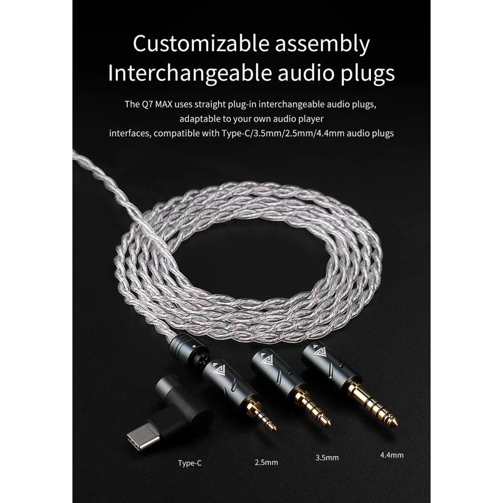 QKZ Cablu Căști Q7MAX cu Microfon HiFi Căști cu Fir de Înlocuire Cablu de Upgrade 2.5/3.5/4.4MM/TypeC/MMCX/2Pin pentru KZ EDX PRO TRN