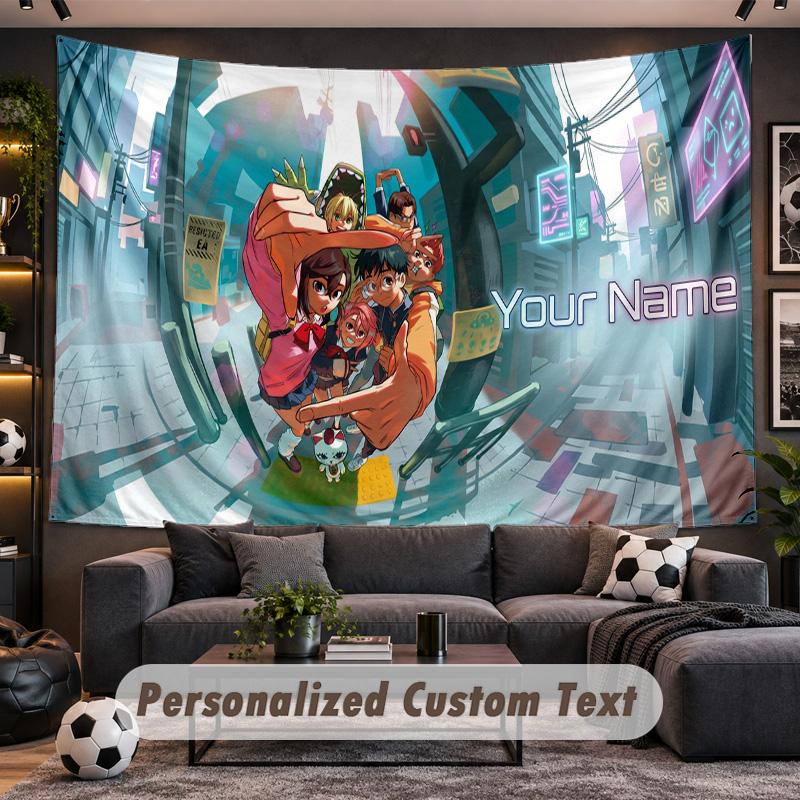 Dandadan Personalized Tapestry Support Custom Name, Wall Art Home Decoration
