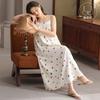 Cloud Cotton Suspender Nightdress Women's Summer Pajamas Summer Cardigan Long Style Can Be Worn Outside Seaside Vacation Sweet Skirt
