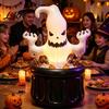 Balde de Gelo Inflável Fantasma, Balde para Bebidas de Festa de Halloween, Cooler de Bebidas Mágico Branco e Preto para Decoração, Armazenamento para Piquenique ao Ar Livre Dupla Camada