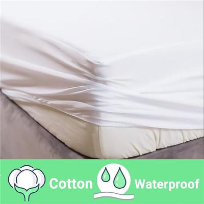 Sábana Bajera Ajustable Sólida 100% Impermeable Nórdica Fundas de Colchón Ajustables Cuatro Esquinas con Banda Elástica Sábana de Cama Multi Talla