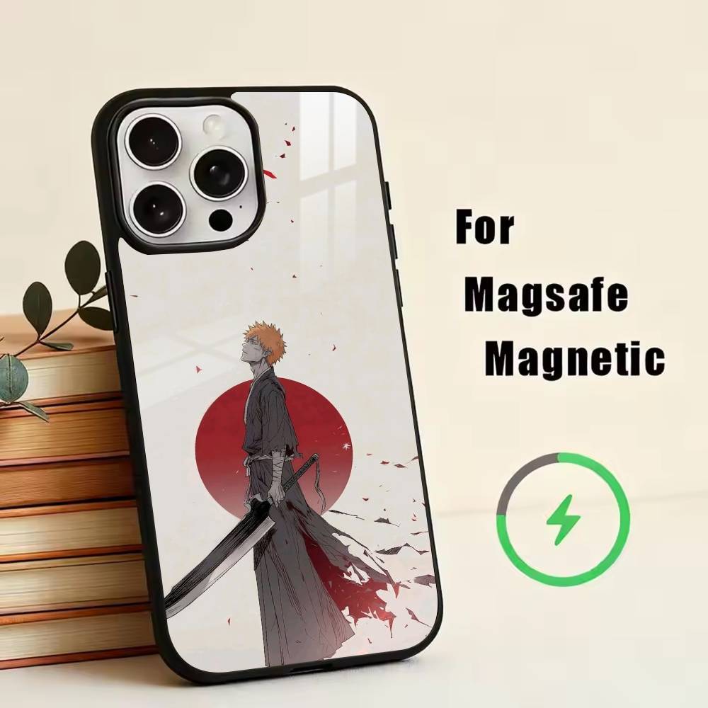 Anime Bleach Kurosaki I-Ichigo Phone Case For iPhone17,16,15,14,13,12,11 Plus,Pro Magnetic For Magsafe Wireless Charging