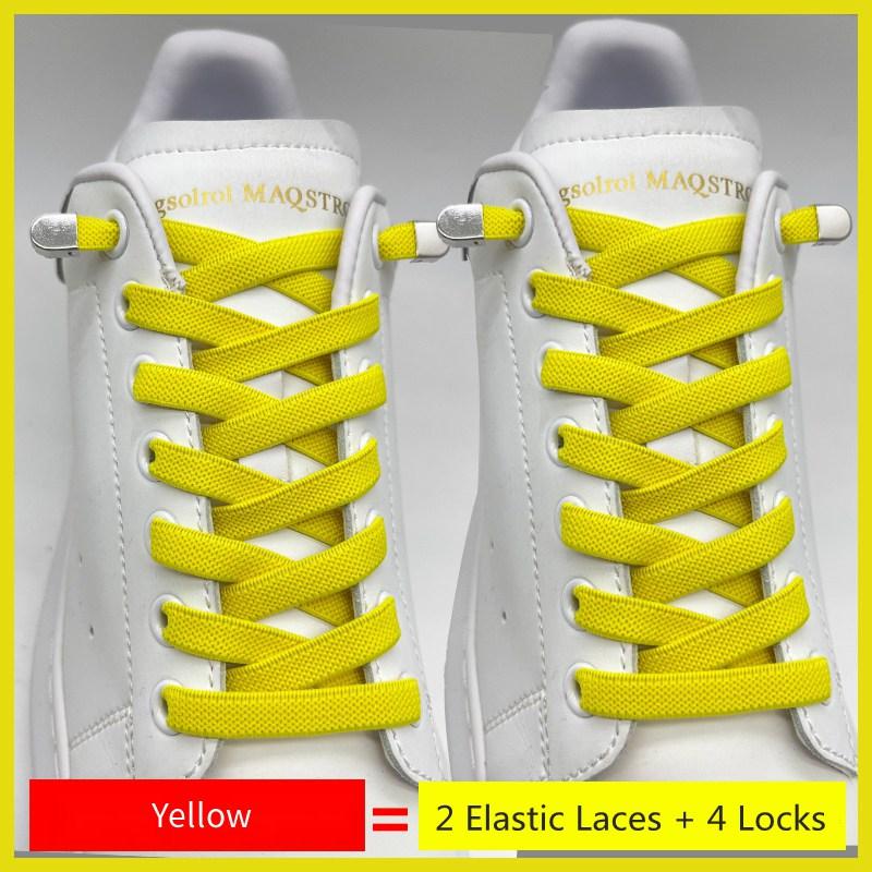 Schoenveters zonder strik Elastische veters Sneakers 8MM Verbreed Plat Elastisch Schoenveters zonder strikken Kinderen Volwassenen Schoen Accessoires