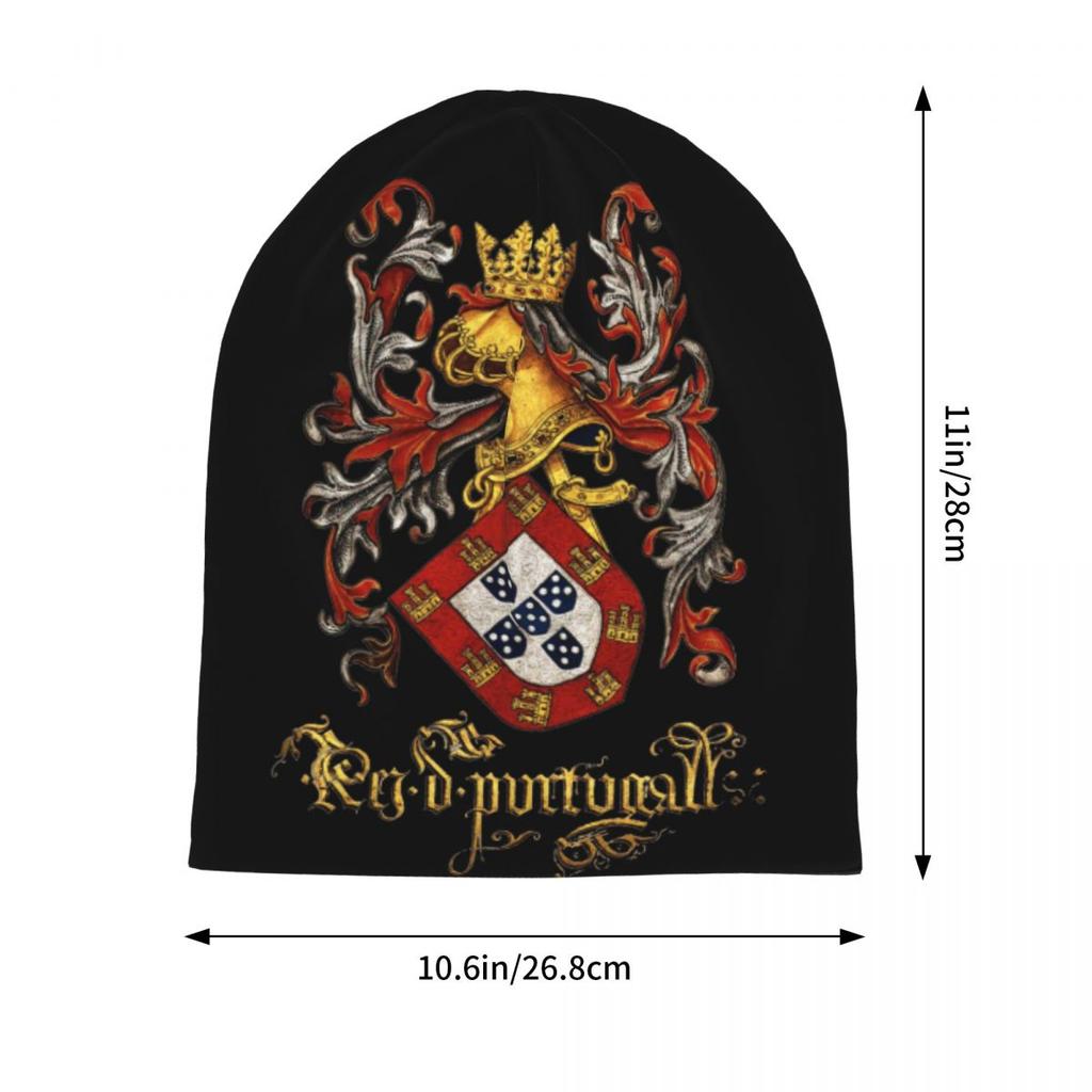 Wappen des Königs von Portugal-Flaggenkappe, coole Unisex-Frauen-Outdoor-Skullies-Beanie-Mütze, warme Sommermütze mit doppeltem Verwendungszweck