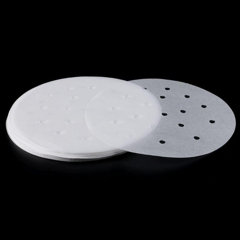 100x Round Non-Stick Disposable Steamer Paper For Air Fryer Steaming Basket
