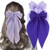 5Pcs Set Satin Long Ribbon Bow Hair Clip, Multi-color Large Bow Side Clip,sweet and Cool Hairstyle Decoration Headwear for Girls