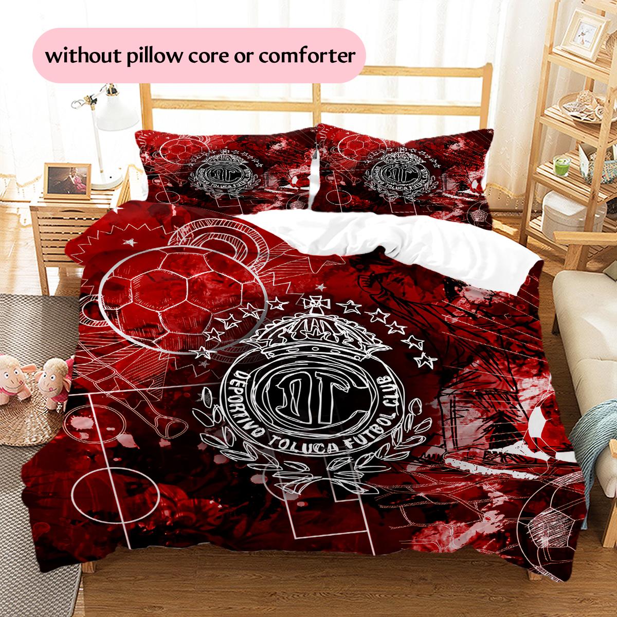 

Toluca FC Pattern Bedding Home Decoration Birthday & Festival Gift (1 * duvet cover + 2 * pillowcase, without core) 135x200cm