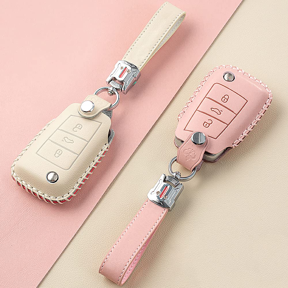 Volkswagen Exclusive Smart Key Case, Key Cover, Key Holder, For Remote Control, Stain, Scratch-Resistant,
