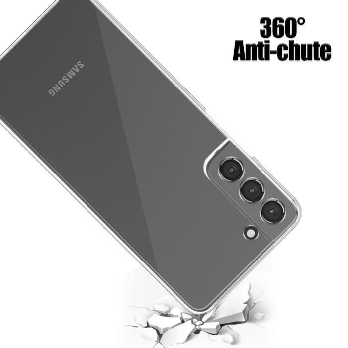 Coque pour Samsung S22 - Silicone - Intégrale - Transparent - Souple - Mixte