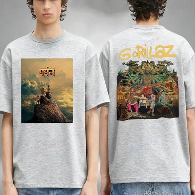 Gorillaz Merch Artikel T-Shirt Herren Damen Baumwolle Oversized Street Hip Hop Harajuku Kurzarm Bequem Damen Herren T-Shirt