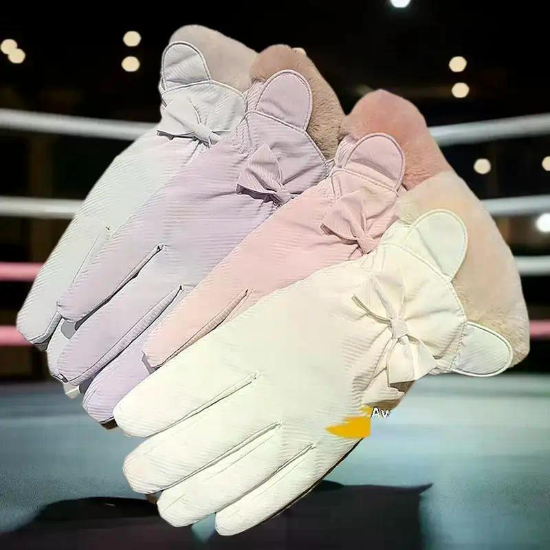 Winter Warme Dicke Handschuhe Niedlicher Kleiner Bär Plüsch Handgelenk Wasserdicht Touchscreen Schutz Warme Handschuhe Outdoor Skiausrüstung