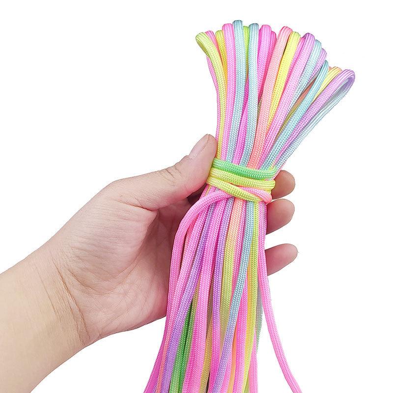 Yitu 30m Colorful 7-Core 4mm Braided Paracord for DIY Handcrafted Bracelets and Accessories