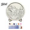 Educational Art Supplies Christmas Ornament DIY Coloring Kit Wooden Kit with Stand Paint Parent Child Craft Activities Strip And Brushes,