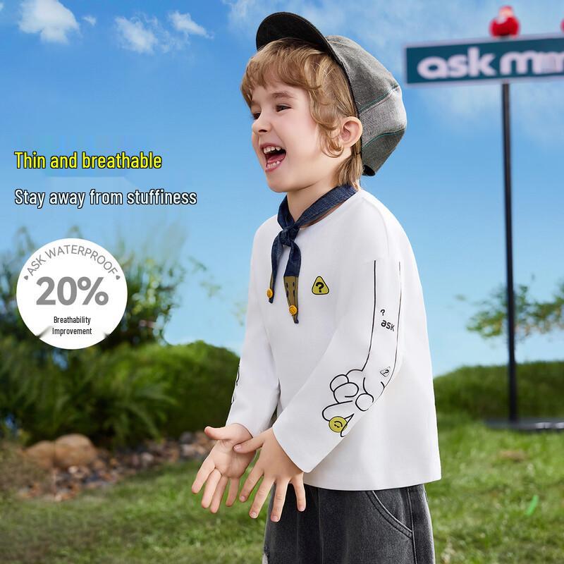 ASK JUNIOR Boys  Graffiti Print Drop Shoulder Long Sleeve T-Shirt 110