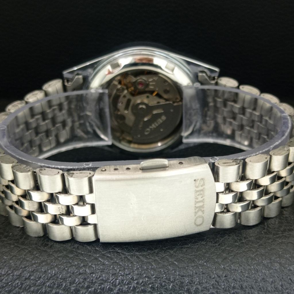 REFURBISHED SEIKO 5 AUTOMATIC 6309A VINTAGE JAPAN MENS BLACK WATCH A442493-4