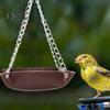 Hanging Bird Feeder Outdoor Hummingbird Feeders Faux Leather Feeding Tray Metal Mesh Attracting Wild Birds Square Platform