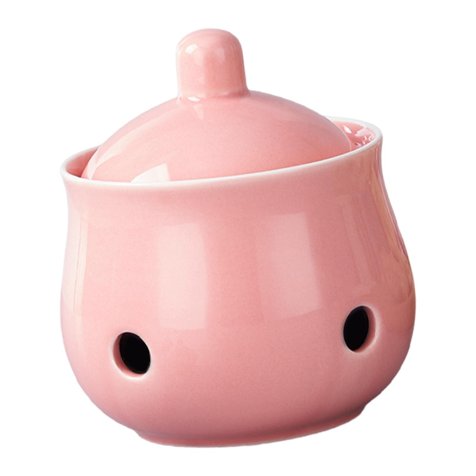 Керамический контейнер для хранения чеснока Сохраняйте зубчики чеснока свежими Вентилируемый для розовый