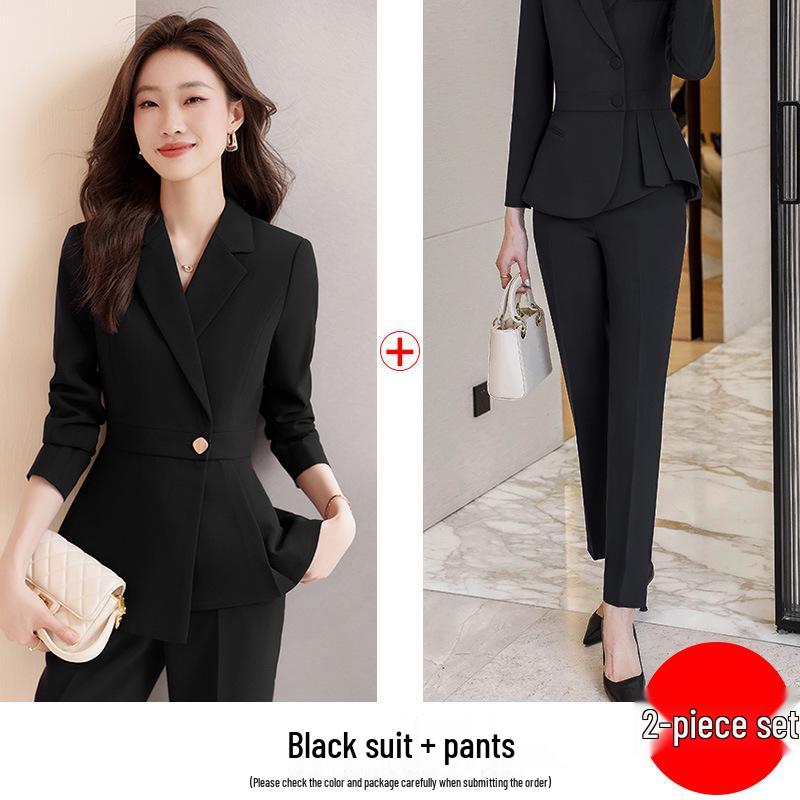 Women's Thickened Cotton-Lined Work Suit - Elegant New Style for Hotel, Jewelry Store, or Beauty Salon