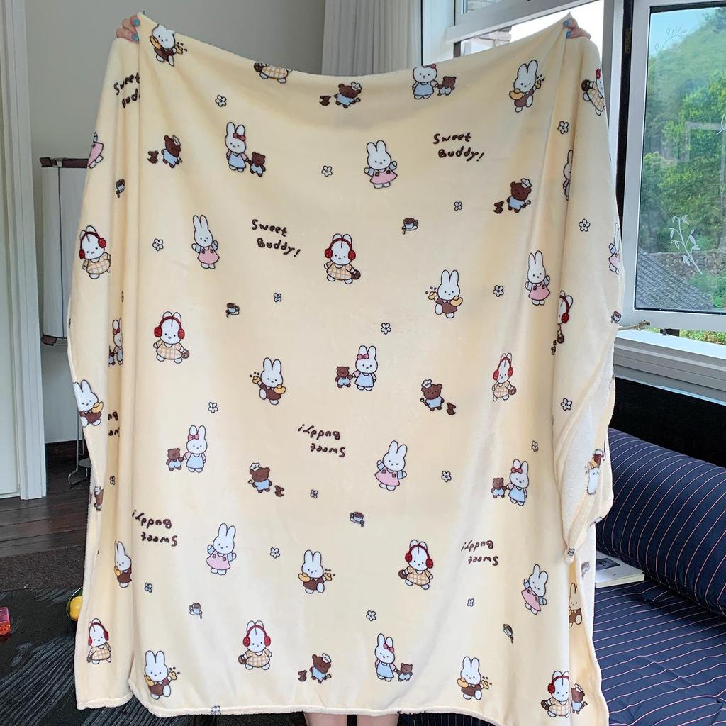 Korean Style All-Season Thin Nap Blanket for Sofa & Office
