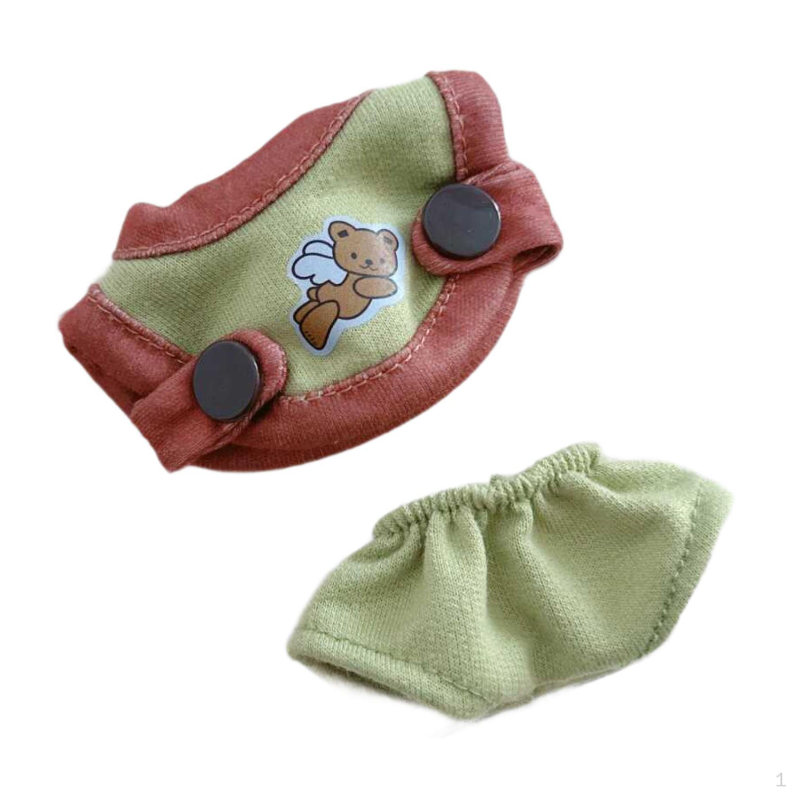 

Комплект одежды для кукол с футболкой и шортами для кукол ростом 10 см и 15 см Brownish green