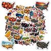 35pcs Retro United States Stickers Artistic Map Stationery Stickers Travel Stickers For Notebook Luggage Mobile Phone Cup