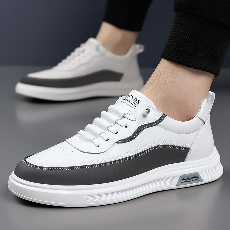 Fashion 2025New Brand Mens Casual Leather Board Shoes Outdoor Antiskid Flats High End Fashion Lace Up Shoes Tenis Masculino Walking Shoe