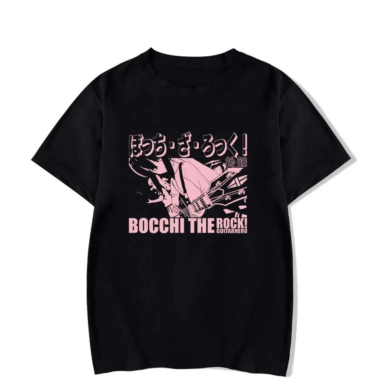 Unisex Anime Cos BOCCHI THE ROCK Hitori Gotoh Ljichi Nijika Cotton Summer Casual Short Sleeve Tees High Quality Streetwear
