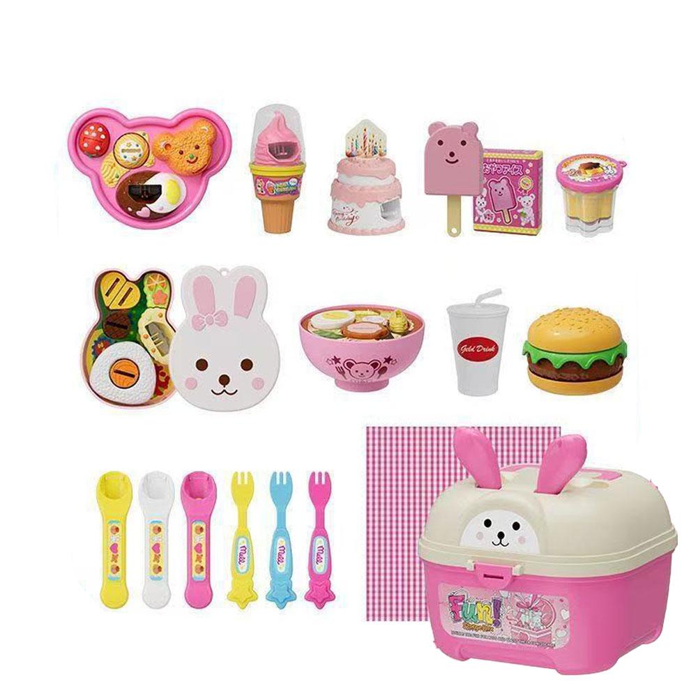 Pretend Play Pudding Feeding Toy Set with Magic Spoon Simulation Food Kitchen Toys for Kids Interactive Role Play Gift for Girls