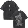 Anime Vagabond Miyamoto Musashi Vintage Washed T-shirts Men Women Clothing Fashion Casual Cotton Short Sleeve Summer Streetwear