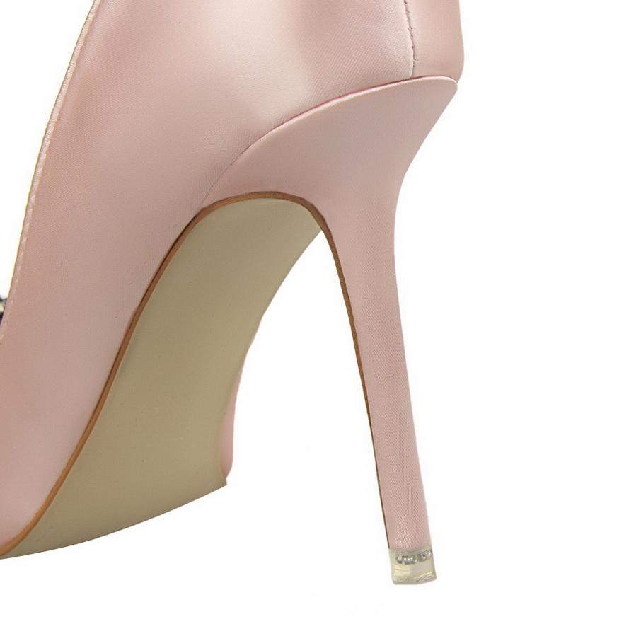 Bigtree Štrasové dámské boty Jemný podpatek 10 cm vysoký podpatek Sexy Tenké Mělké Ústa Špičaté Lesklé Štrasové přezka Samostatná obuv