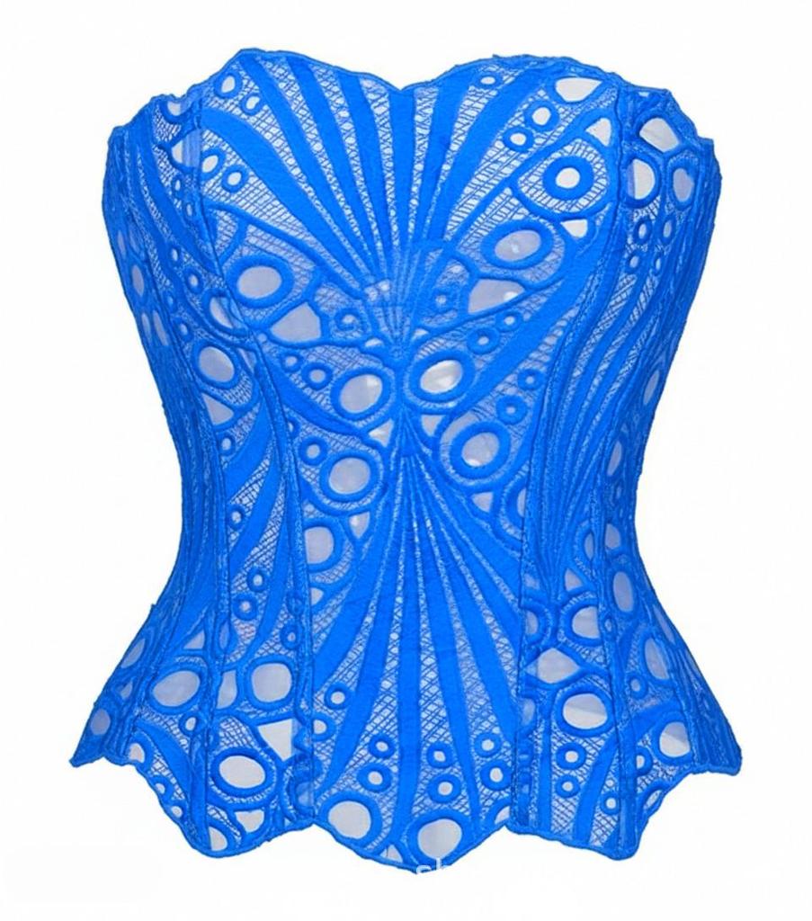 Flower Fairy Bestseller: Irregular Lace Mesh Double Layer Fishbone Court Corset