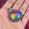 Regenbogen Solarquarz Anhänger, 925 Sterlingsilber Anhänger Schmuck, Handgefertigter Anhänger Edelstein Schmuck für Thanksgiving