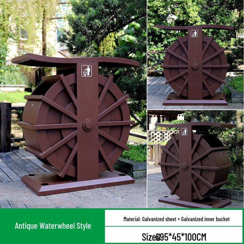 Antique Chinese Style Outdoor Trash Can for Parks and Scenic Areas