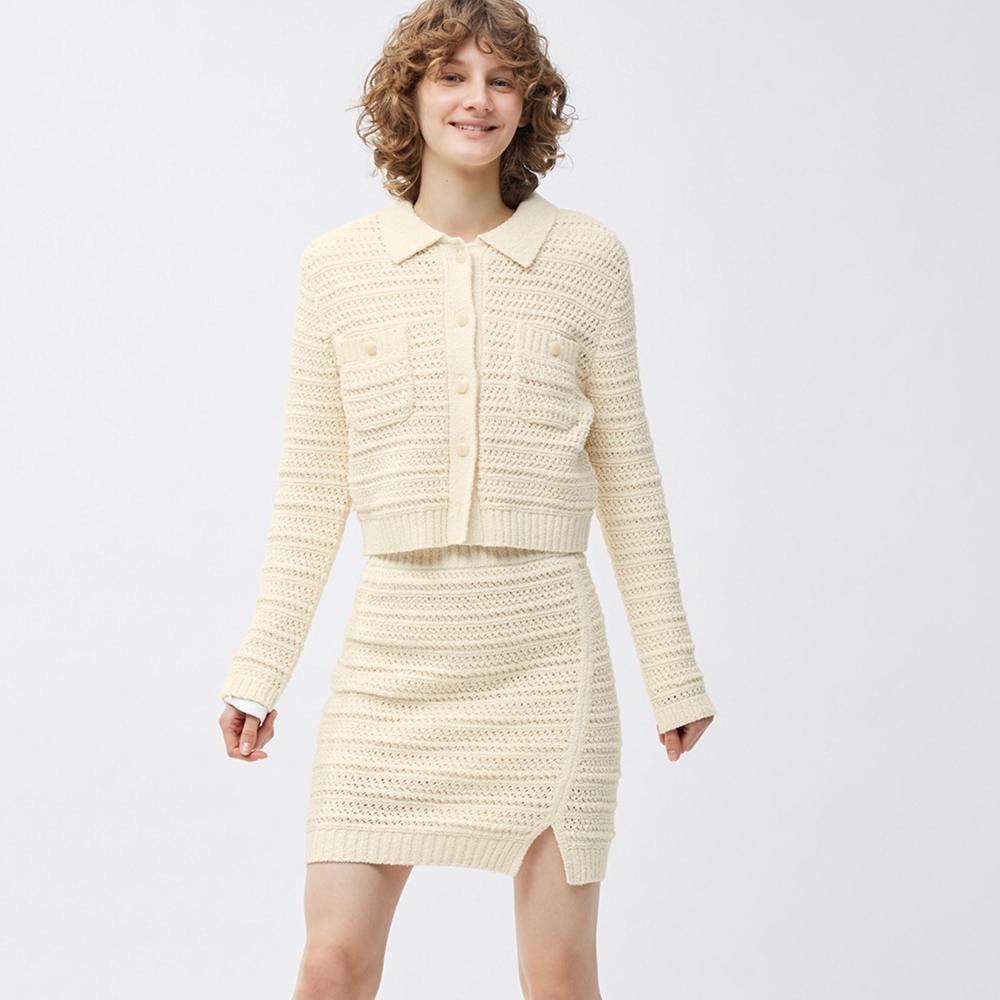 

Мини-юбка GU by Uniqlo букловой вязки+E можно подобрать