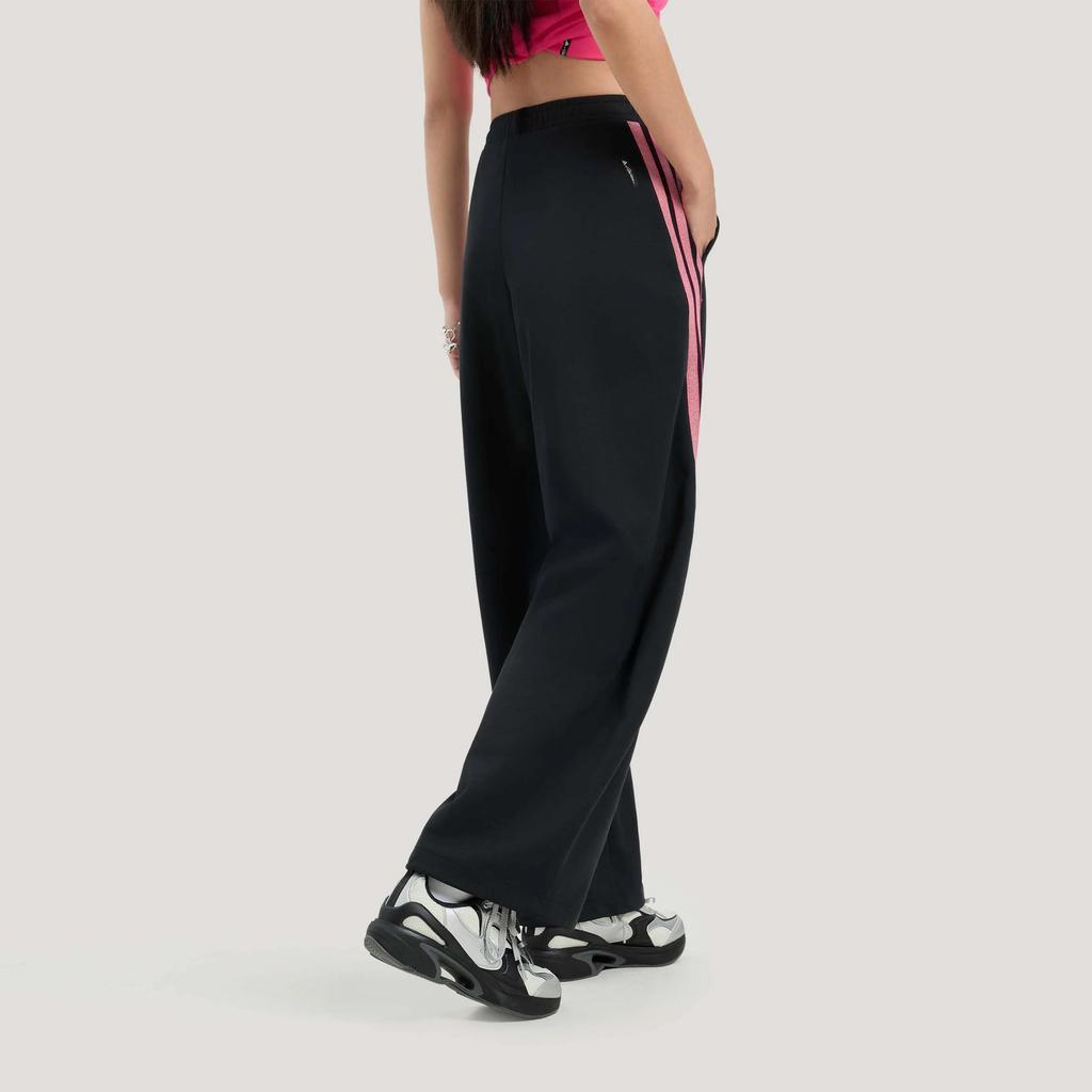 adidas Women's 3-Stripes Wide Leg Pants Black Pink KS2897
