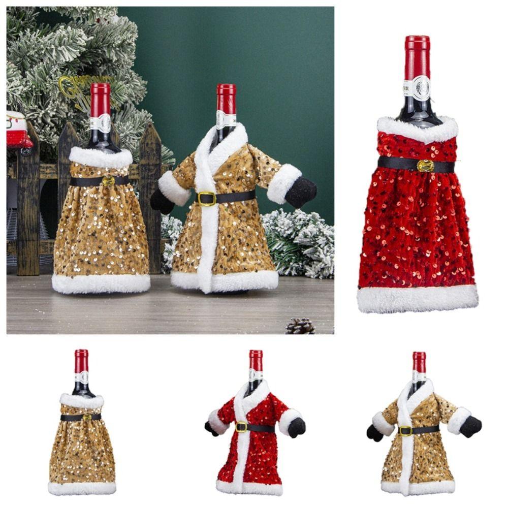 Portable Christmas Wine Bottle Cover Sequin Wine Pouch Gift Champagne Wine Bag  Party Favors
