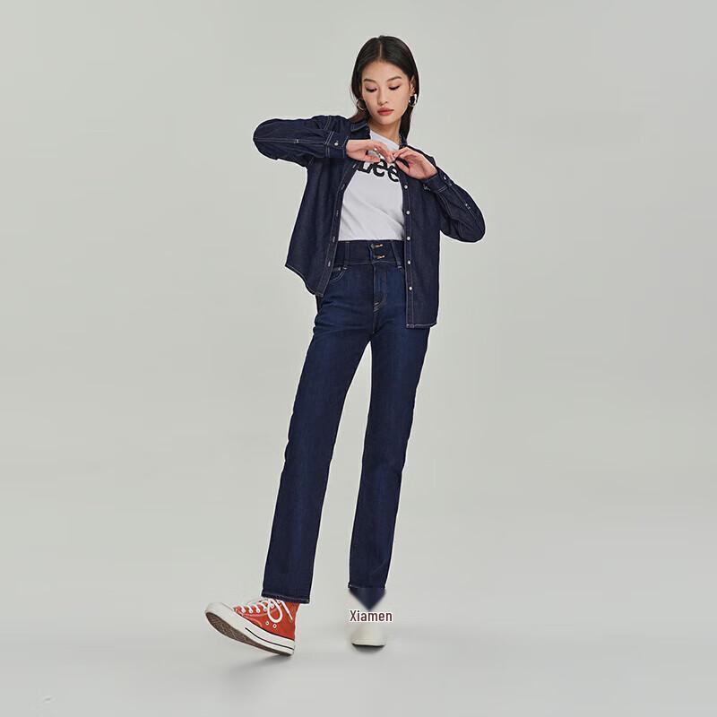 Lee Women's Classic Letter Embroidery Denim Shirt